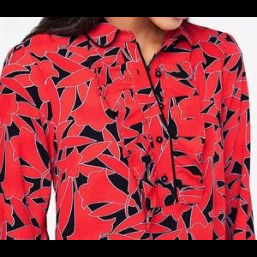 NWT Ann Taylor Floral Ruffle Shirt Dress XL